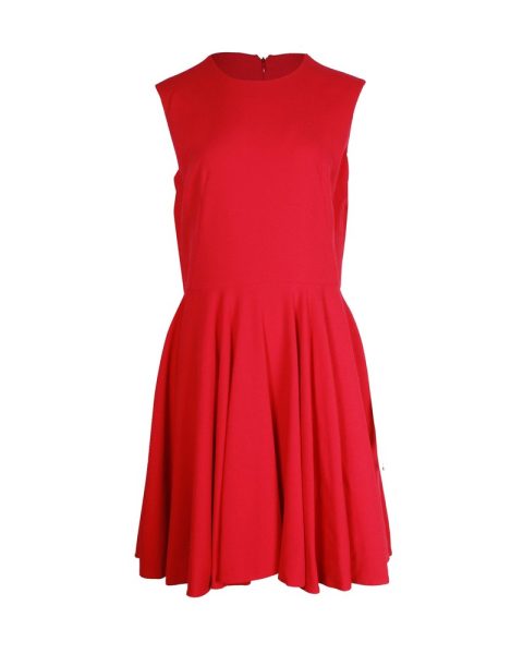 Alexander McQueen Mini Dress In Red Acetate 7703692443708