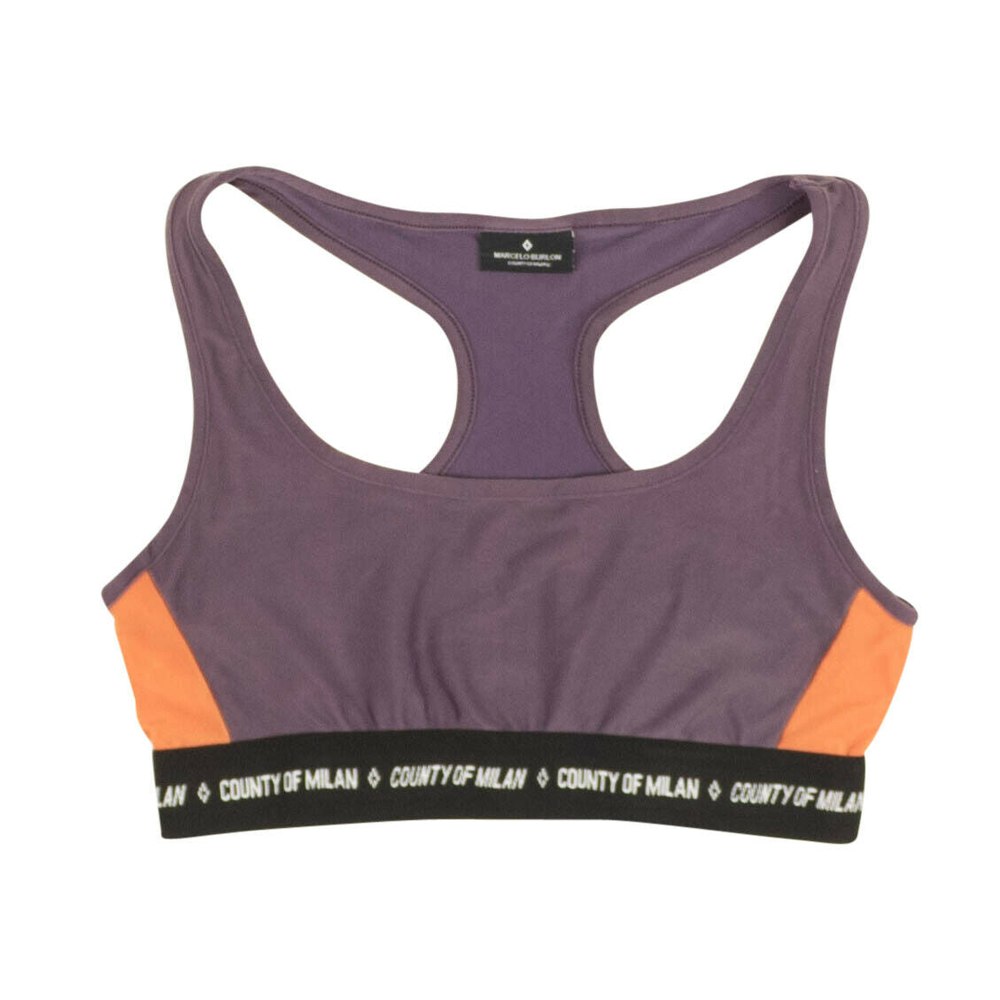 Marcelo Burlon Logo Band Sports Bra – Purle/Orange