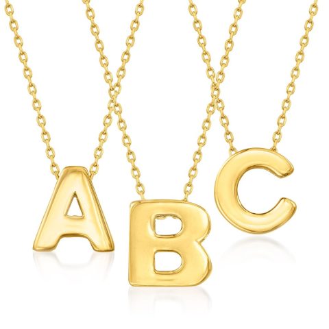 Ross-Simons 14kt Yellow Gold Mini Initial Necklace