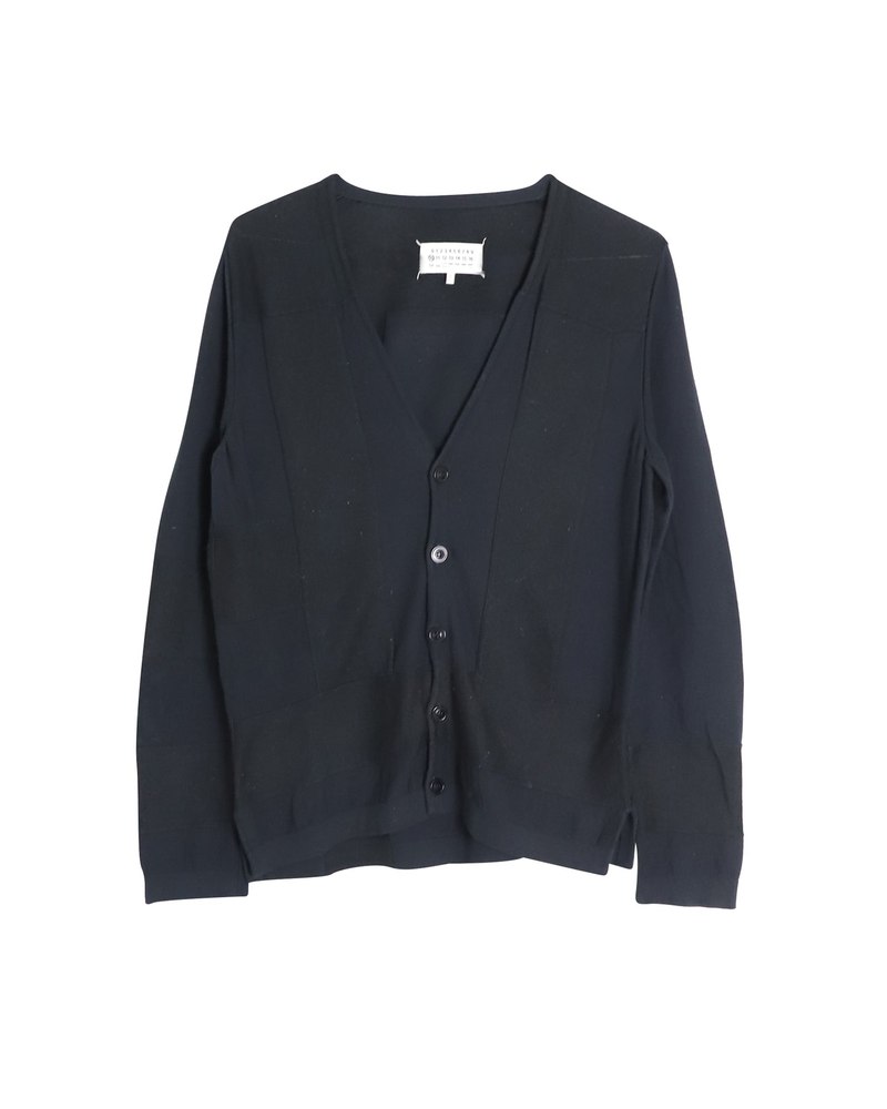 Maison Margiela Buttoned Cardigan in Black Cotton