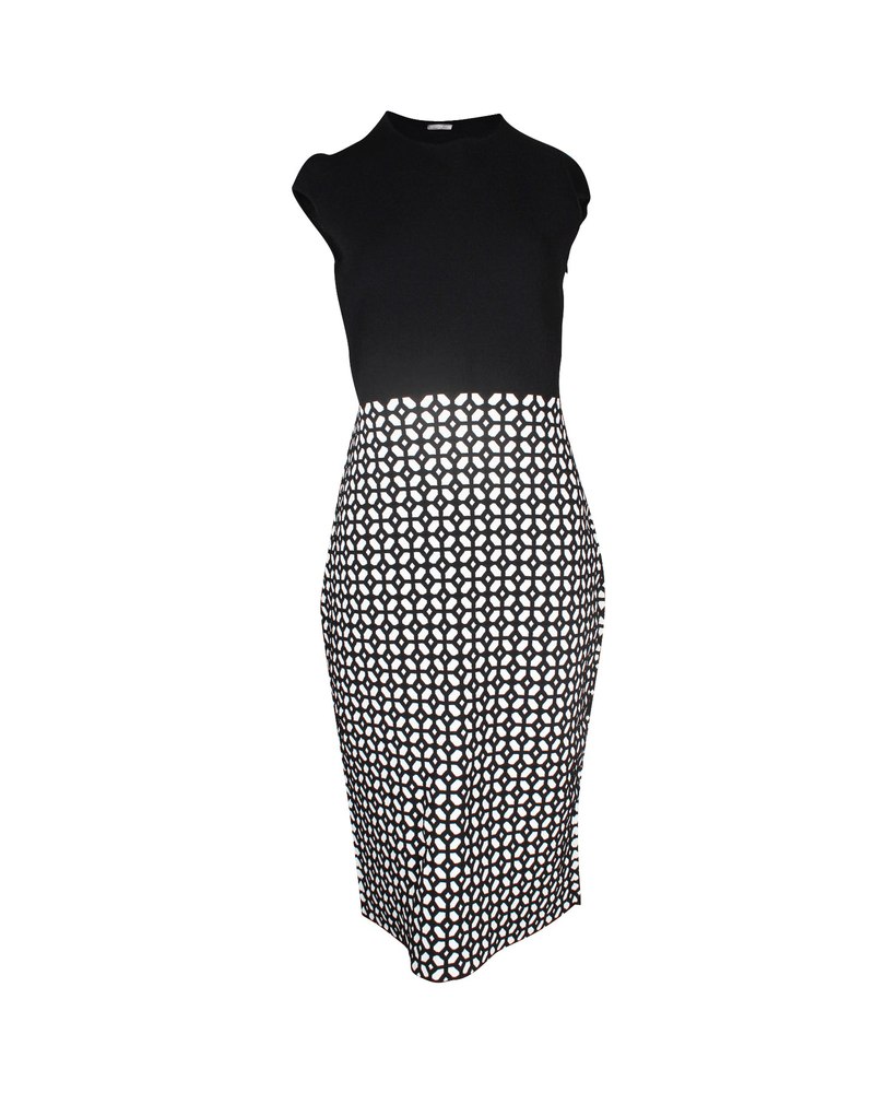 Alexander McQueen Printed Above-Knee Dress in Black Viscose 7703707320380