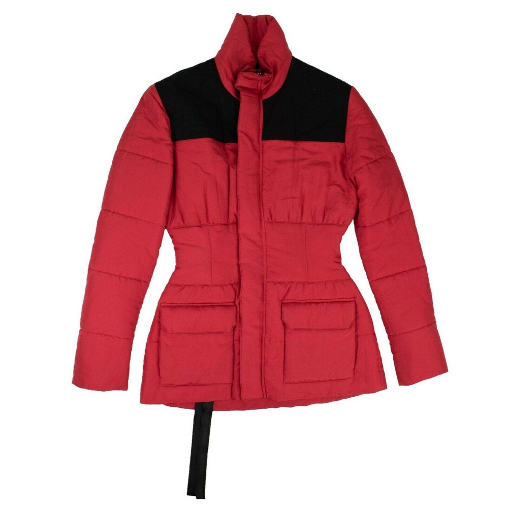 Unravel Project Drawstring Waist Puffer Jacket – Red