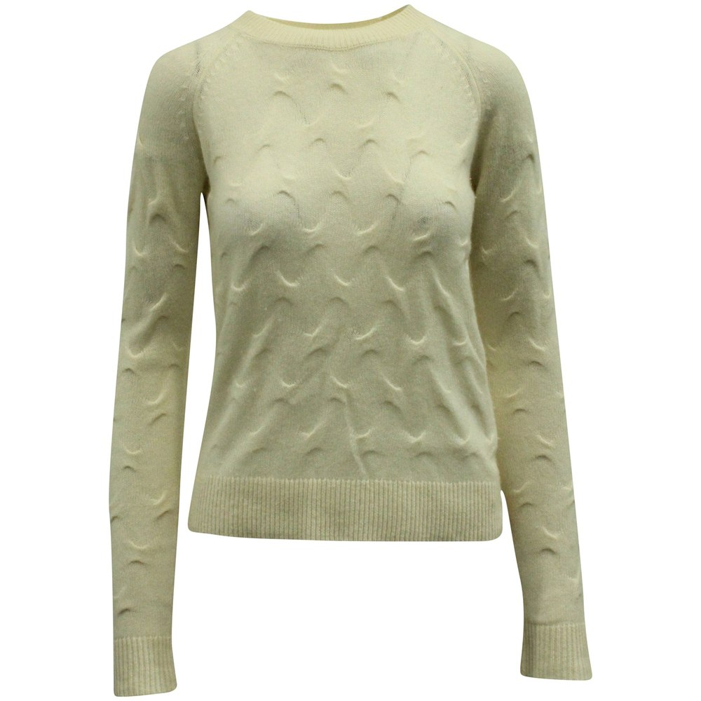 Theory Tucked Crewneck Sweater in Cream Cashmere 7833147179068