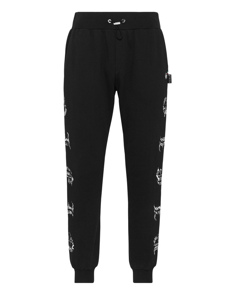 Satin Jogging Trousers Paisley Gothic Plein 7805818077244