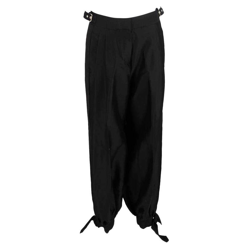 Zimmermann Pleated High-Waist with Buckle Detail Harem Trousers in Black Wool 7833150193724