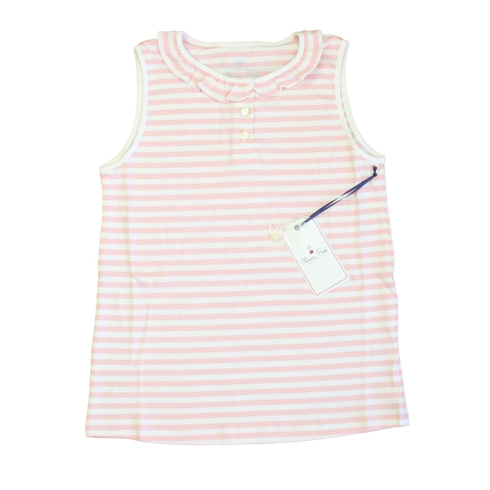 Classic Prep Girls Lilly’s Pink | Bright White Polo Shirt Size: 6-14 Years 7805819060284