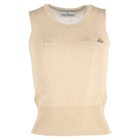 Vivienne Westwood Bea Top In Gold Lurex 7833154551868