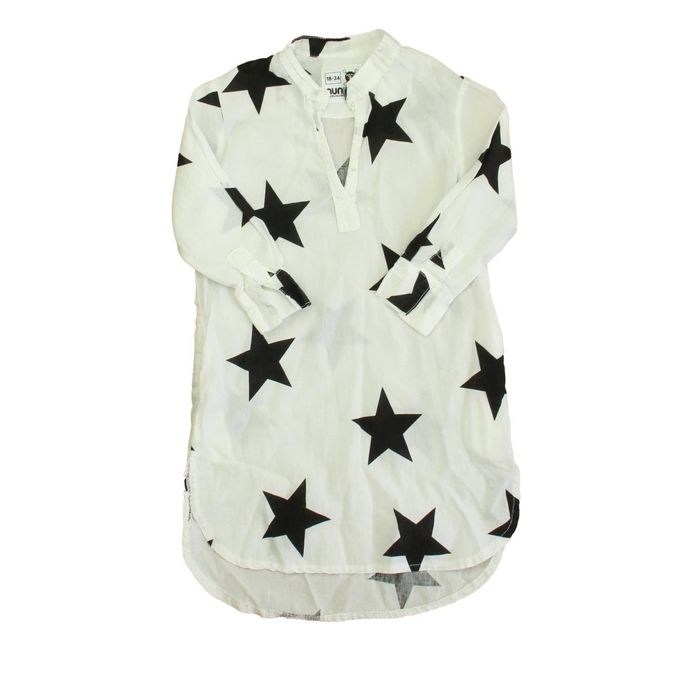 NuNuNu Girls White | Black Stars Dress 7805821485116