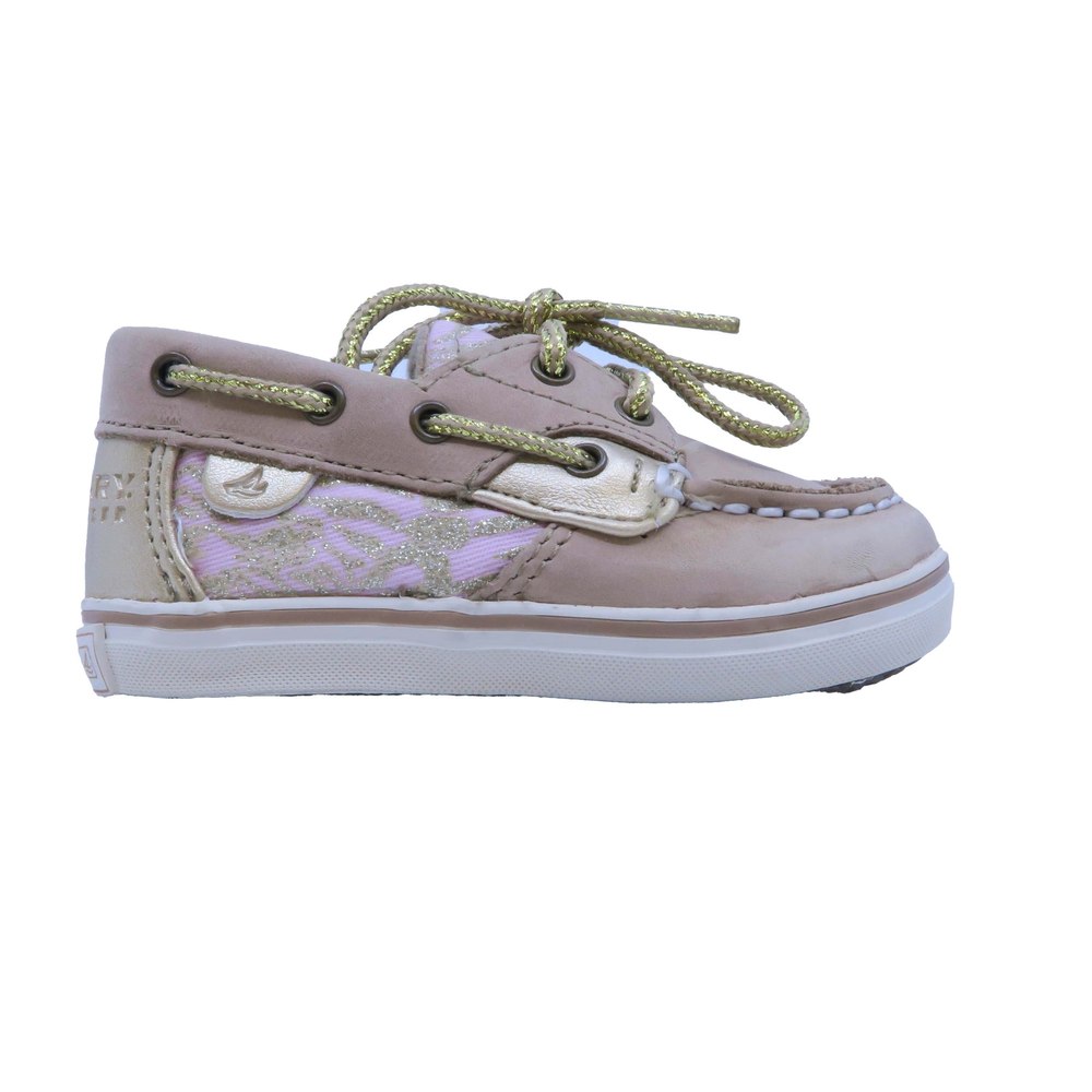 Sperry Girls Tan | Light Pink | Gold Sneakers 7805820862524