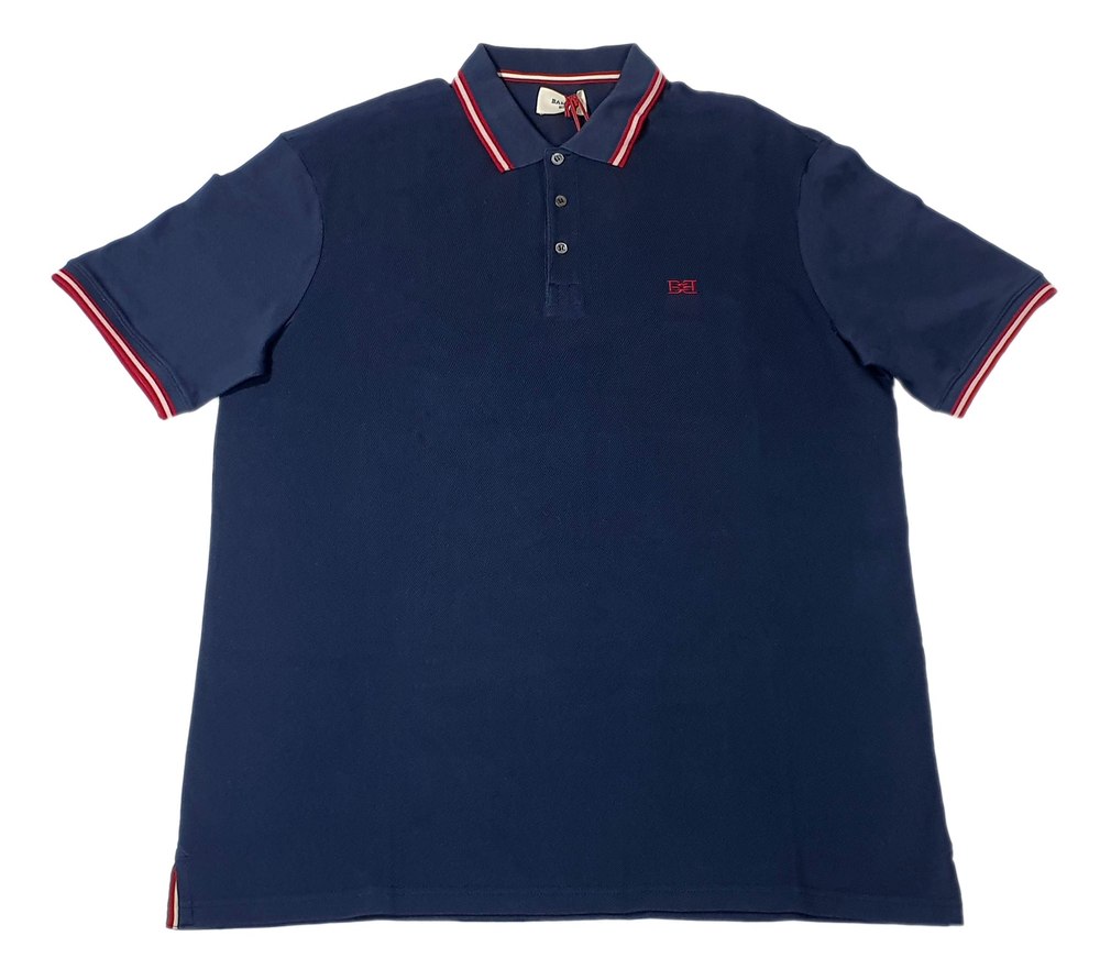 Bally 6240248 Men’s Ink Blue Cotton Polo Shirt
