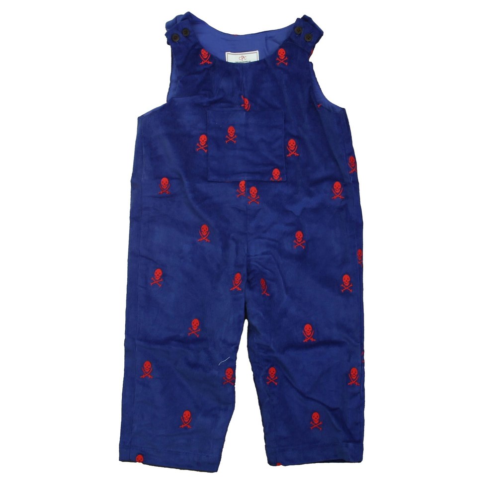 Classic Prep Boys Bright Navy with Skull & Cross Bones Romper 7805823975484
