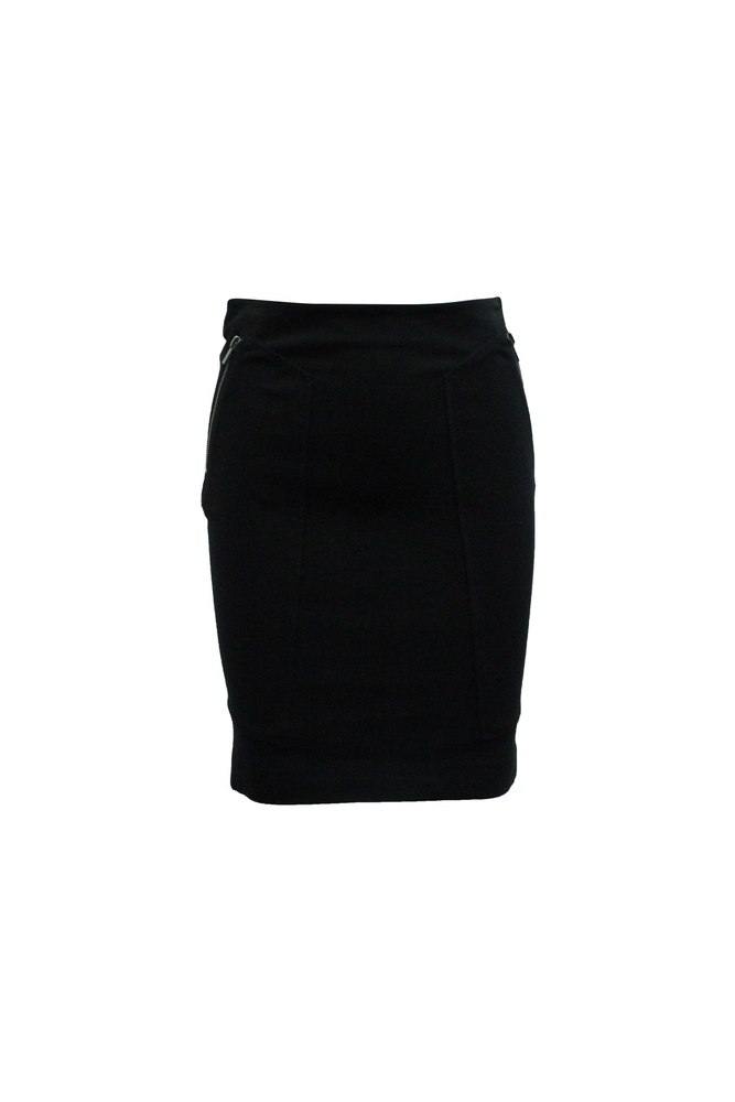 Diane Von Furstenberg Leona Midi Skirt in Black Viscose 7833173295164