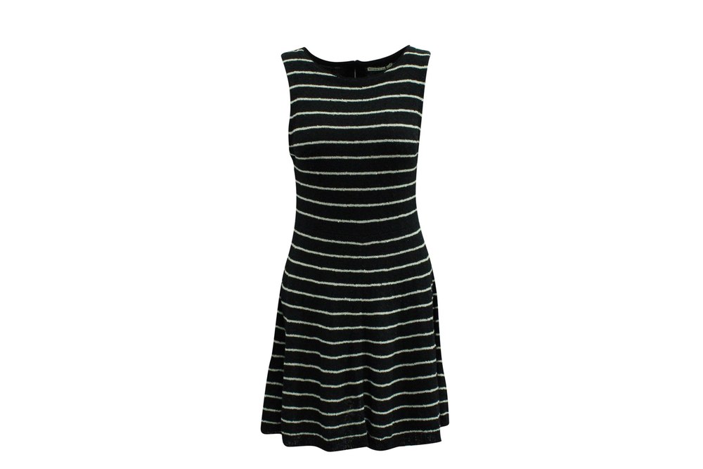 Alice + Olivia Black Monah Stripe Dress in Black Acrylic 7833176277052
