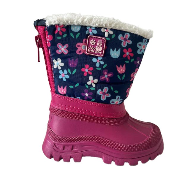 JoJo Maman Bebe Girls Pink | Navy Boots 7805826531388
