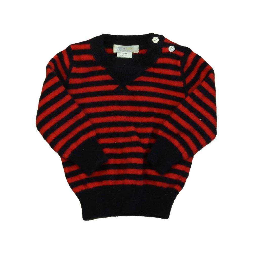 Crewcuts Boys Navy | Red Stripe Sweater 7805829218364