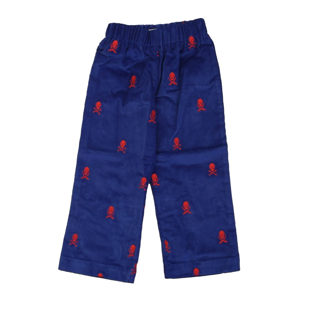 Classic Prep Boys Bright Navy with Skull & Crossbones Corduroy Pants 7805830168636