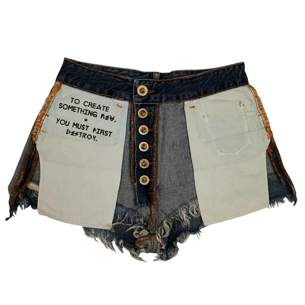 Unravel Project Reverse Denim Short Pants – Blue