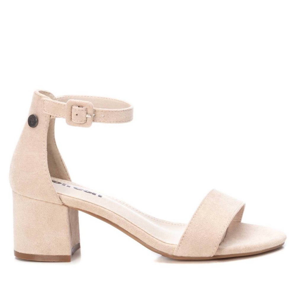 Women’s Block Heel Suede Sandals In Nude 7704788926524