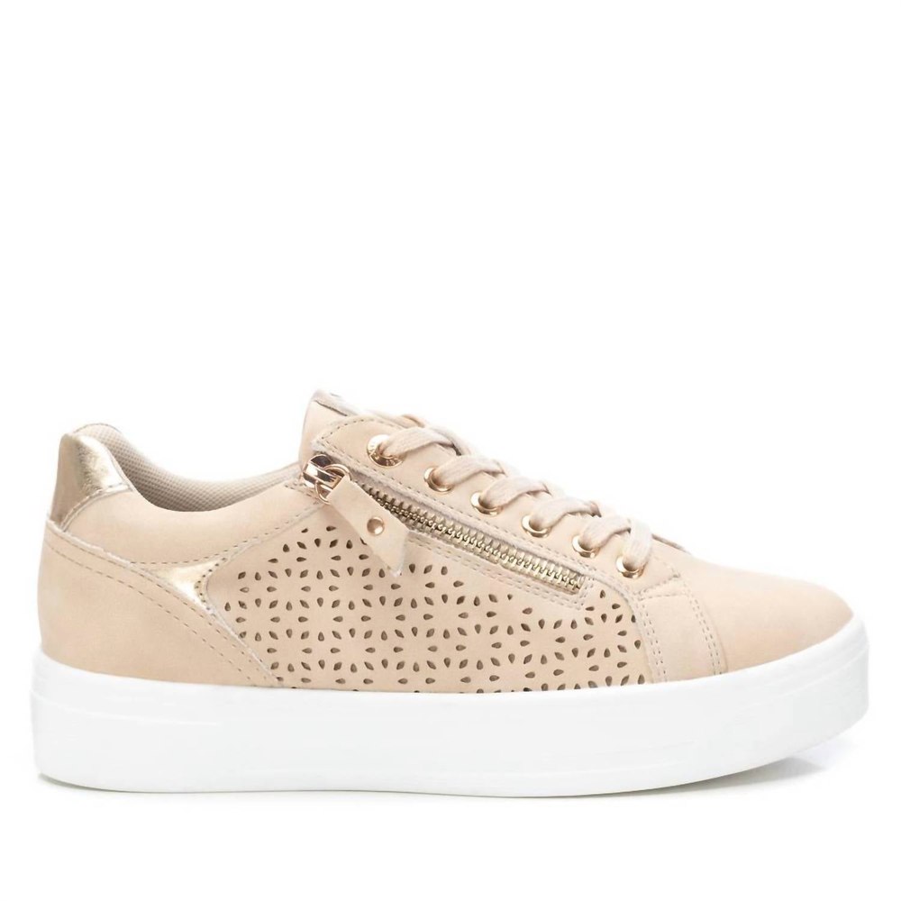 Women’s Faux Leather Sneakers In Beige 7704793940028