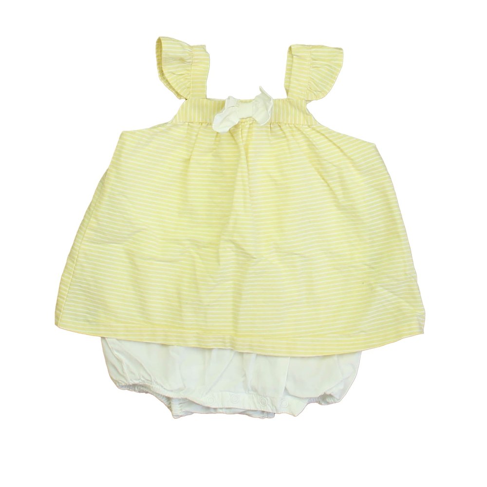 Janie and Jack Girls Yellow | White Romper 7805839114300