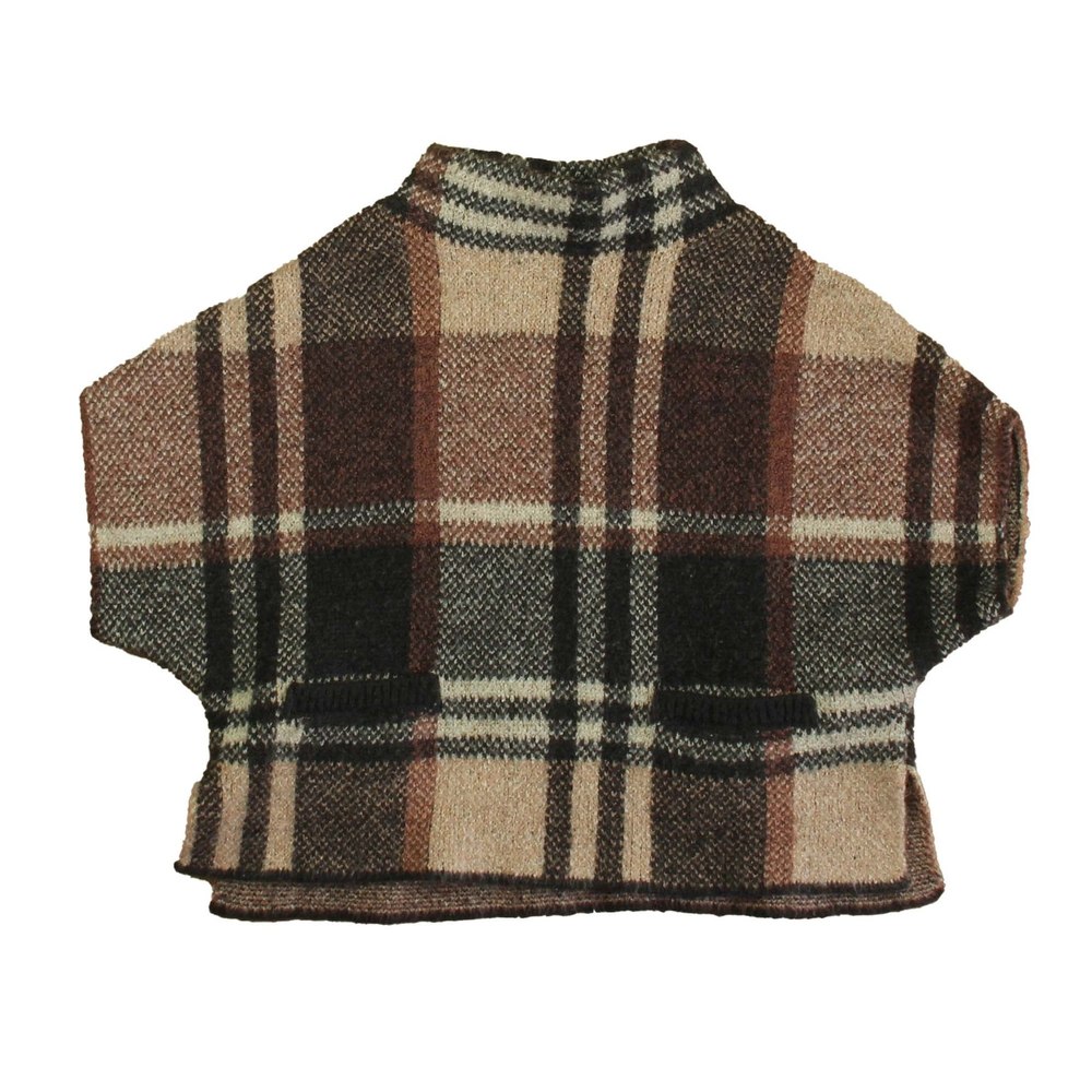 Zara Girls Mauve Plaid Poncho 7805839179836