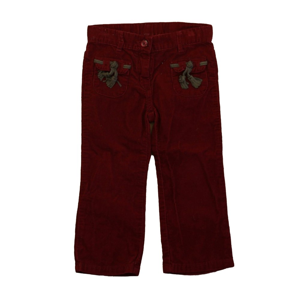 Janie and Jack Girls Maroon Corduroy Pants 7805842194492