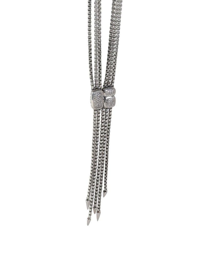 David Yurman Confetti Diamond Lariat Style Necklace, Sterling Silver 0.1 CTW 7705705513020