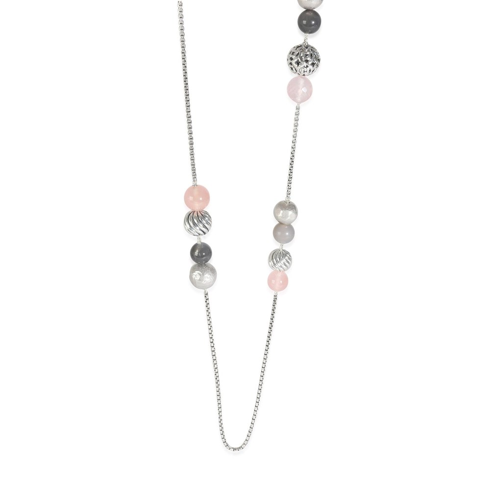 David Yurman Elements Necklace with Rose Quartz in Sterling Silver 7705710198844