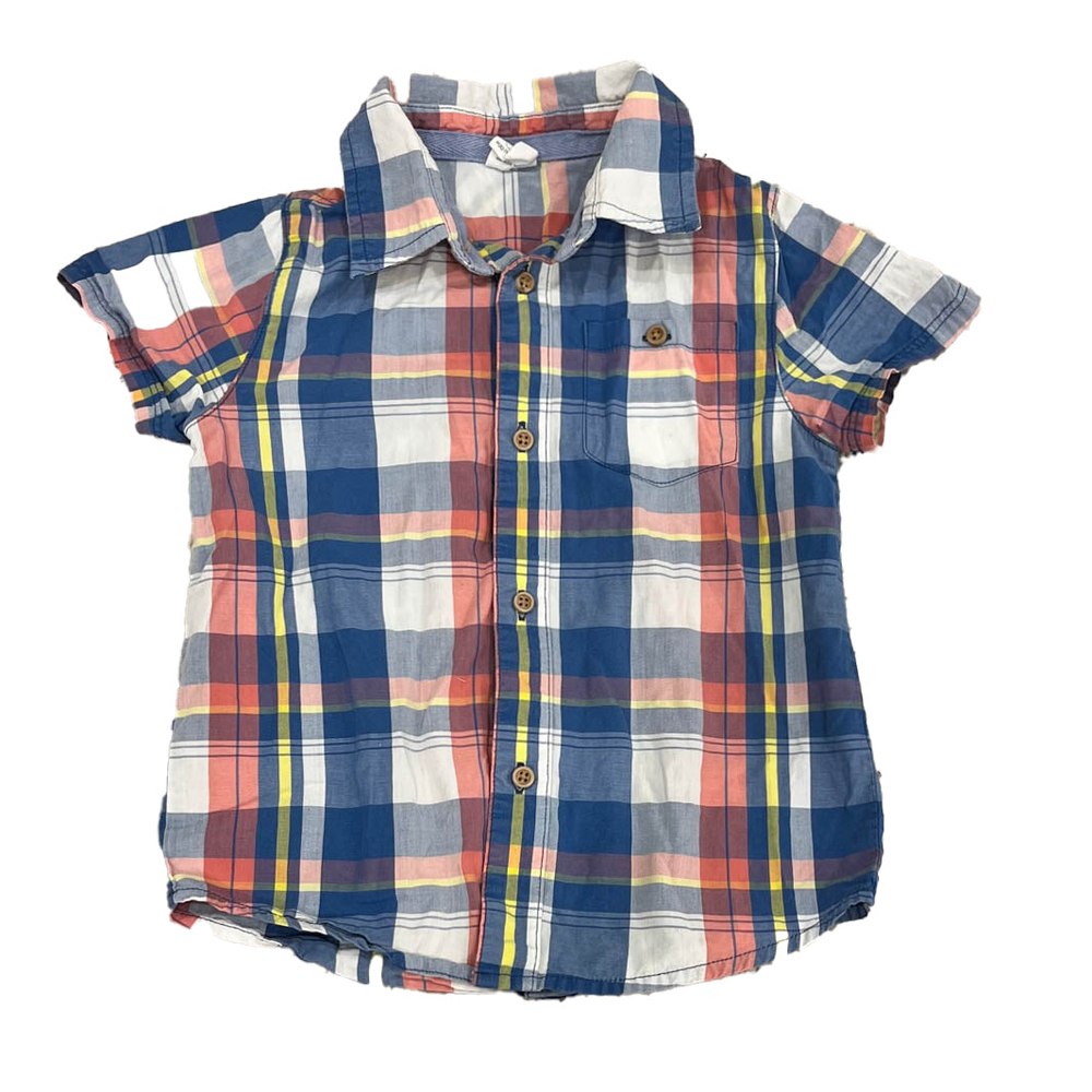 Egg Boys Blue | Pink Plaid Button Down Short Sleeve 7805851631676
