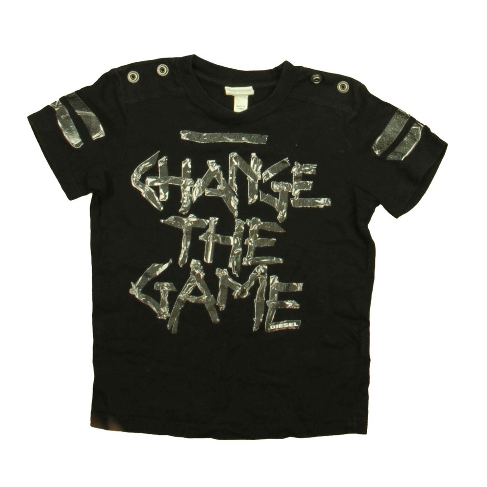 Diesel Boys Black | Gray T-Shirt 7805858611260