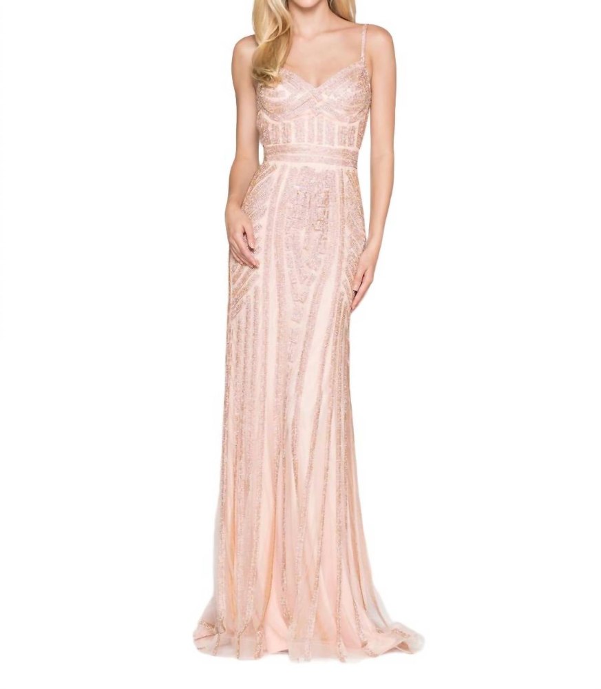 Rhinestone Prom Dress In Pink 7833378193468