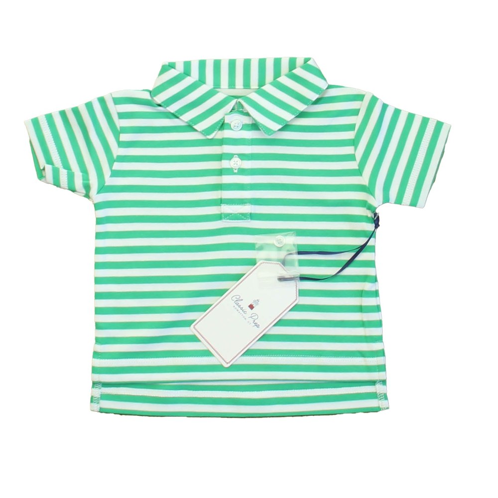 Classic Prep Boys Blarney/Bright White Polo Shirt Size: 6-9 Months 7805879844924