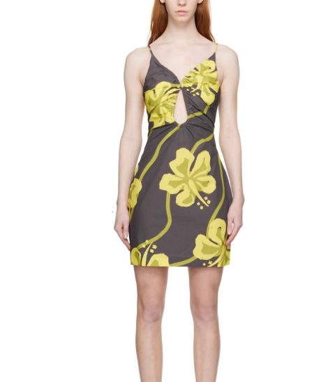 Zoe Seersucker Mini Dress In Yellow-Brown 7705925124156