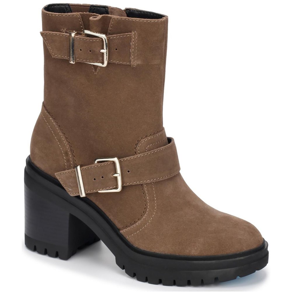 RHODE HEEL BUCKLE FAUX LEATHER CASUAL Ankle Boots