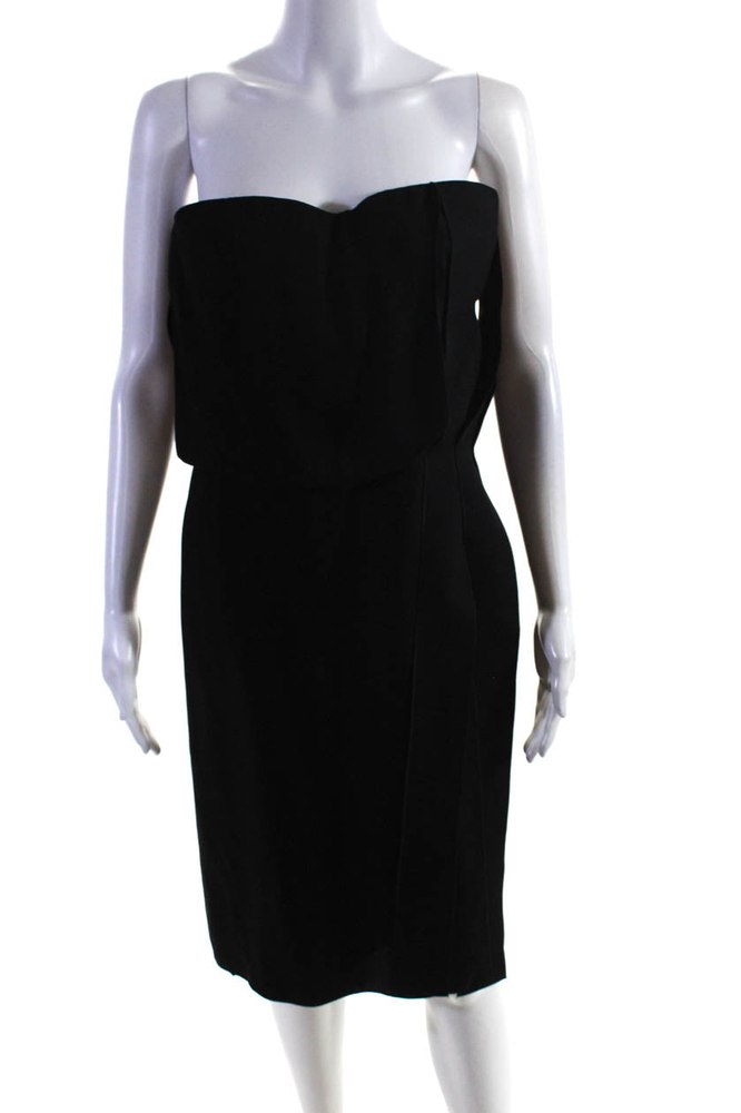Bottega Veneta Womens Sweetheart Strapless Fit & Flare Dress Black 7833491996732