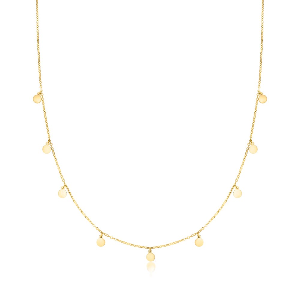 Canaria Italian 10kt Yellow Gold Mini Disc Station Necklace