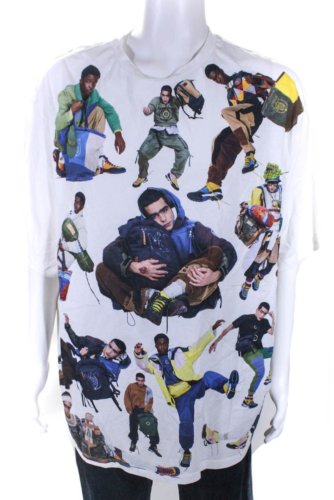 Loewe Mens 2021 Lookbook Short Sleeve Crew Neck Tribute Oversized Tee Shirt White 7833531842620