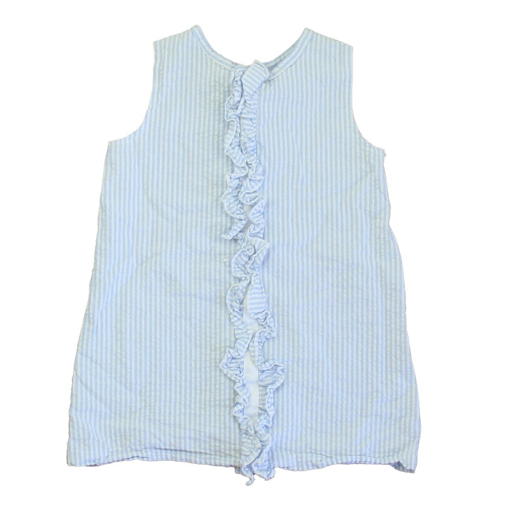 The Groovy Gator Girls Blue | White Seersucker Dress 7805924606012