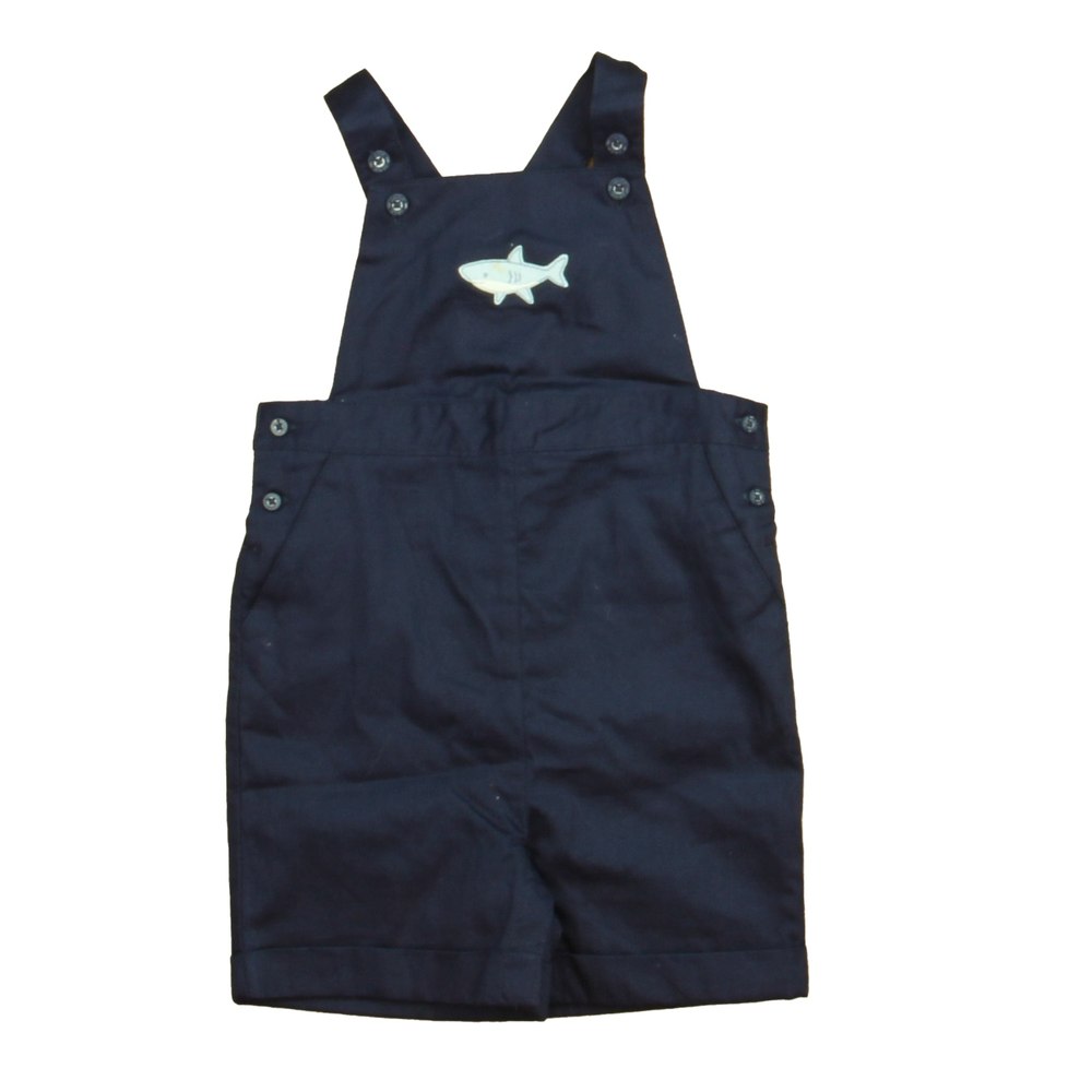 Janie and Jack Boys Navy Shark Romper 7805926539324