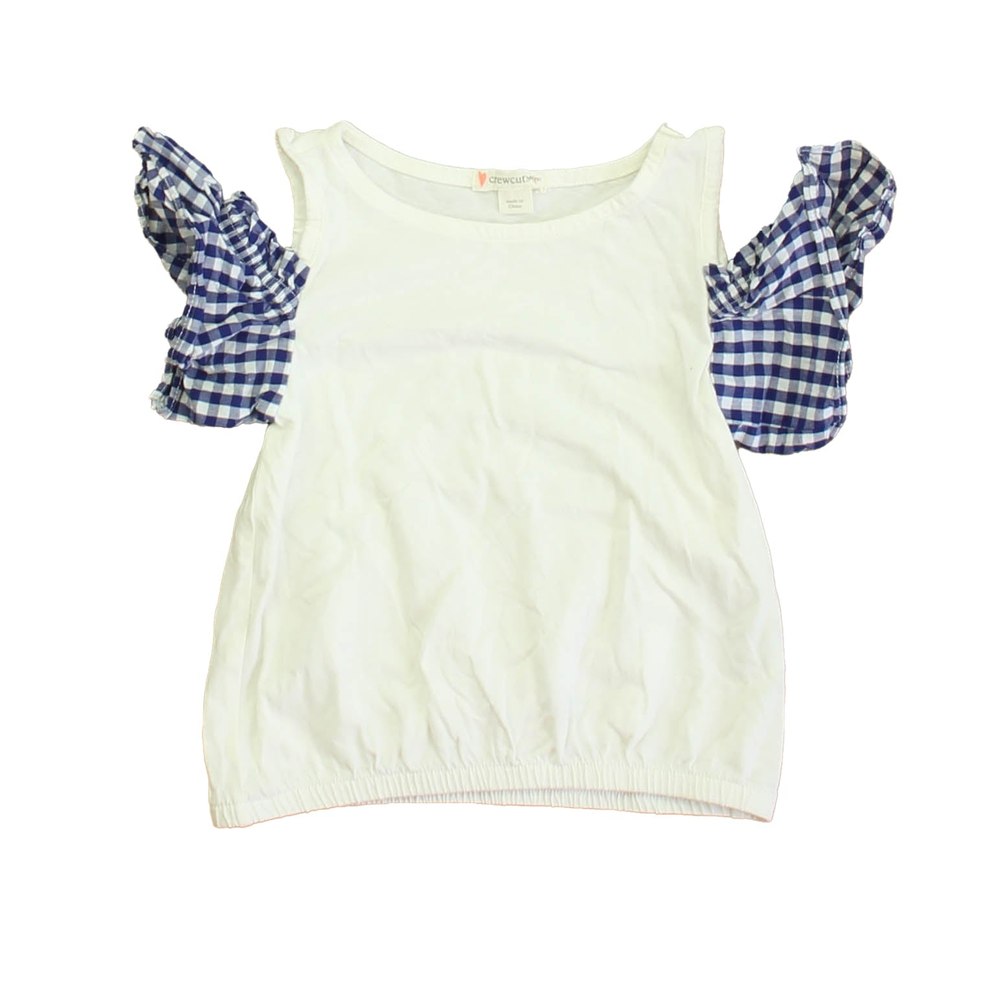 Crewcuts Girls White | Blue T-Shirt 7805938925628