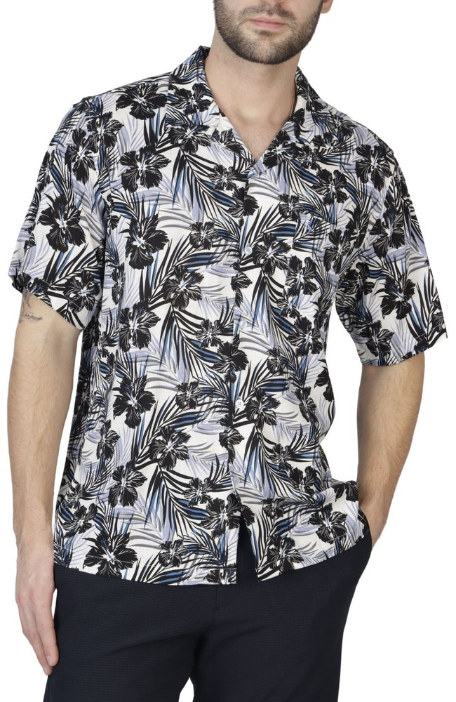 Hibiscus Leaves Short Sleeve Camp Shirt