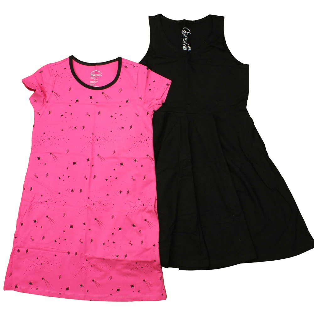 Mightly Girls Pink | Stars | Black Dress 7805944987708