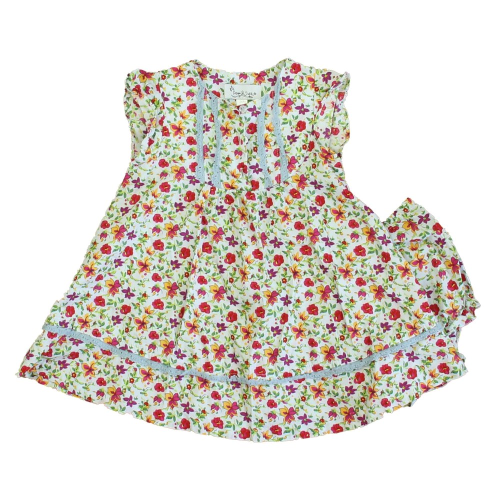 Pippa & Julie Girls White | Pink Floral Dress 7805947347004