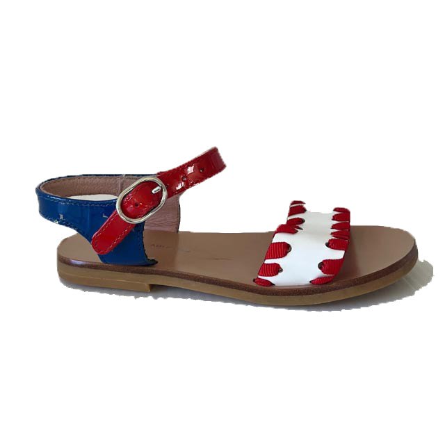 Jacadi Girls Red | White | Blue Sandals 7805953114172