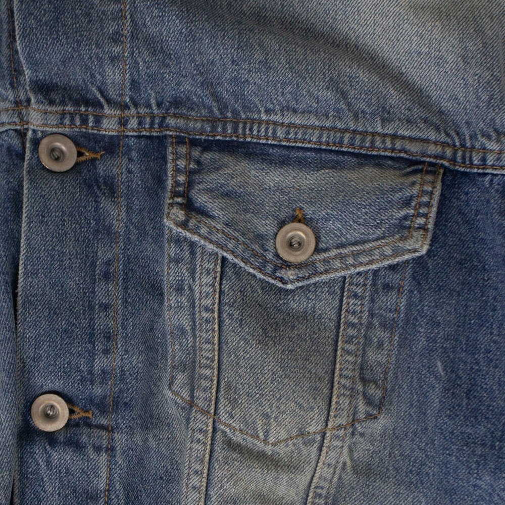 Blue Damaged Oversized Denim Jacket