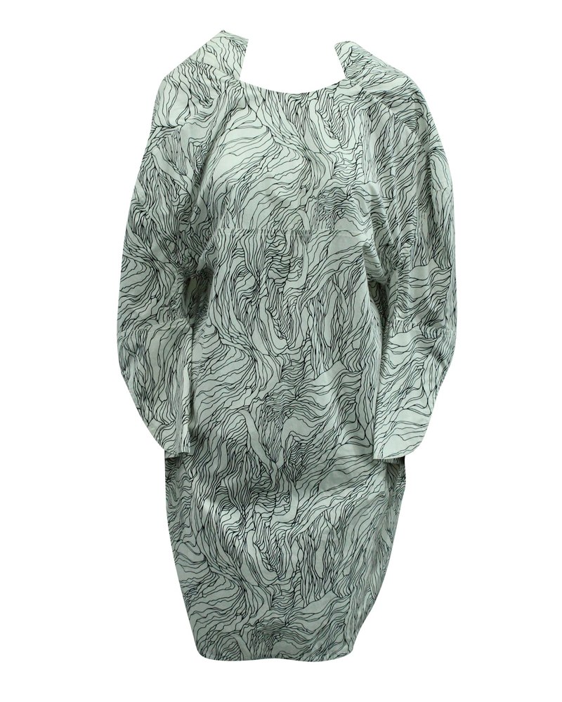 Marni Abstract Print Dress in Black and White Cotton 7833632112700