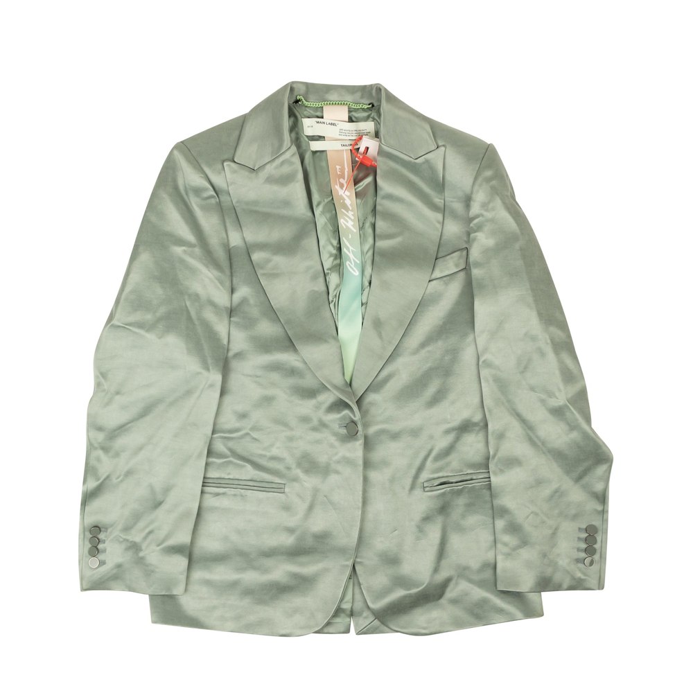 Off-White C/O Virgil Abloh Mint Satin Boyfriend Blazer – Green