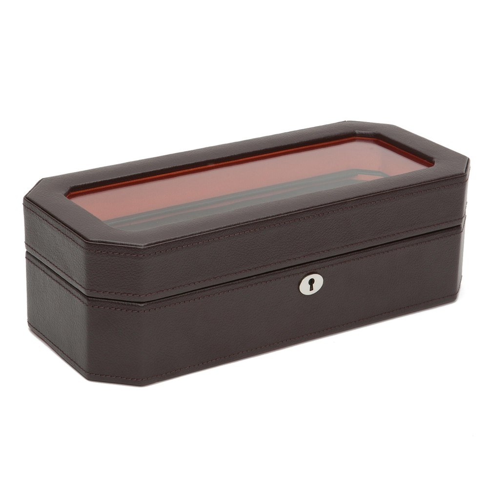 Wolf 458306 Windsor 5 Piece Watch Box in Brown & Orange 7707565981756