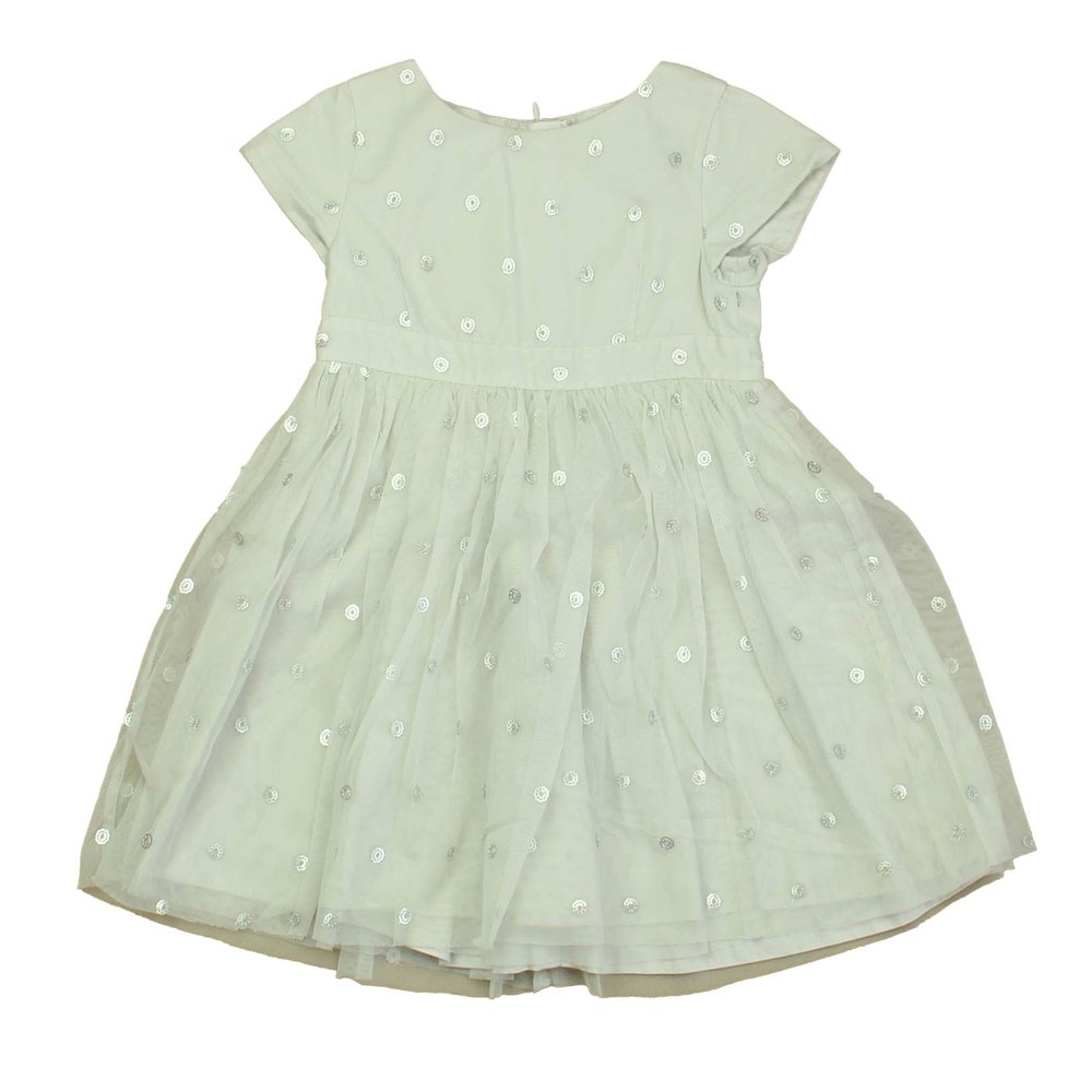 The Little White Company Girls Gray | Silver Special Occasion Dress 7805971628092