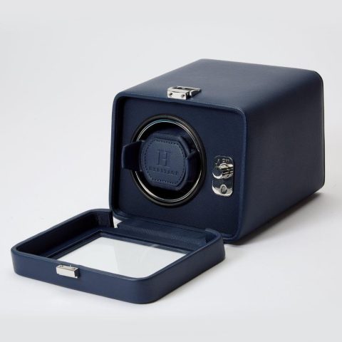Wolf 452517 Windsor Heritage Single Navy Watch Winder With Cover 7707618312252